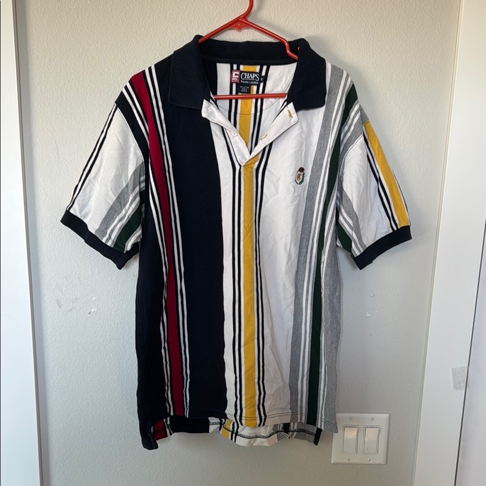 Chaps x Ralph Lauren Red and Yellow striped Polo Shirt